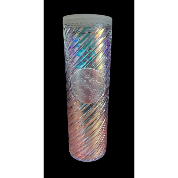 Starbucks 2022 Holiday Christmas Clear Iridescent Swirl 16 Oz Travel Mug… - Picture 1 of 6